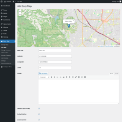 Page screenshot: Easy Map &rarr; Add Map