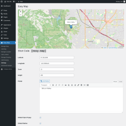 Page screenshot: Easy Map &rarr; Settings