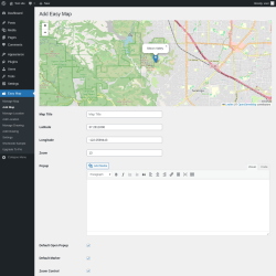 Page screenshot: Easy Map &rarr; Add Map