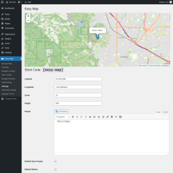 Page screenshot: Easy Map &rarr; Settings
