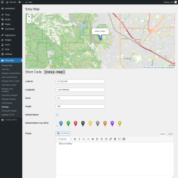 Page screenshot: Easy Map &rarr; Settings