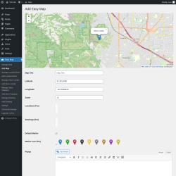 Page screenshot: Easy Map &rarr; Add Map