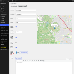 Page screenshot: Easy Map &rarr; Settings