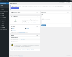 Page screenshot: Dashboard ‹ Test site — WordPress