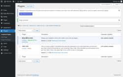 Page screenshot: Plugins ‹ Test site — WordPress
