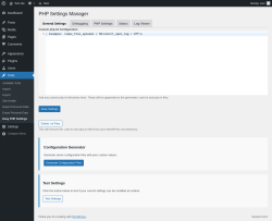 Page screenshot: Tools → Easy PHP Settings