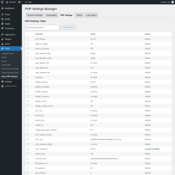 Page screenshot: Tools → Easy PHP Settings → PHP Settings
