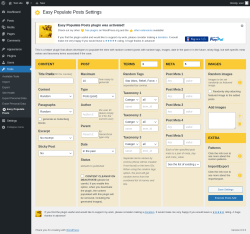 Page screenshot: Tools →  Easy Populate Posts