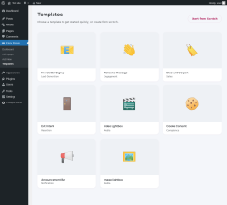 Page screenshot: Easy Popup &rarr; Templates