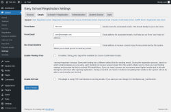 Page screenshot: School → Settings → Emails