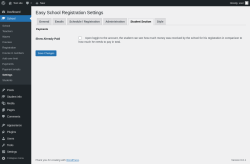 Page screenshot: School → Settings → Student Section
