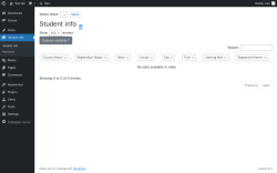 Page screenshot: Student info