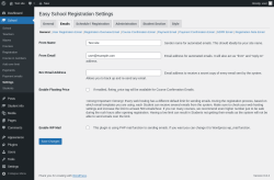 Page screenshot: School → Settings → Emails