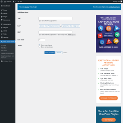 Page screenshot: Easy Social Icons → Add New