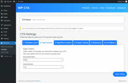Page screenshot: WP CTA &rarr; Add New &rarr; 2.  Page Position