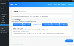 Page screenshot: WP CTA &rarr; Add New &rarr; 3.  Page/Post Location