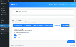 Page screenshot: WP CTA &rarr; Add New &rarr; 5.  Responsive