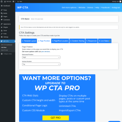 Page screenshot: WP CTA &rarr; Add New &rarr; 2.  Page Position