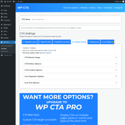Page screenshot: WP CTA &rarr; Add New &rarr; 4.  Content / Styling