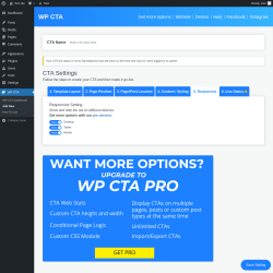 Page screenshot: WP CTA &rarr; Add New &rarr; 5.  Responsive