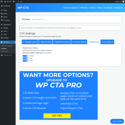 Page screenshot: WP CTA &rarr; Add New &rarr; 5.  Responsive