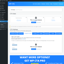 Page screenshot: WP CTA &rarr; Add New &rarr; 3.  Page/Post Location