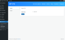 Page screenshot: WP CTA &rarr; Import/Export
