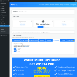 Page screenshot: WP CTA &rarr; Add New &rarr; 6.  Responsive