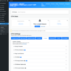 Page screenshot: WP CTA &rarr; Add New &rarr; 5.  Styling