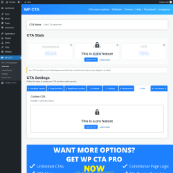 Page screenshot: WP CTA &rarr; Add New &rarr; 7.  CSS