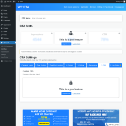 Page screenshot: WP CTA &rarr; Add New &rarr; 7.  CSS