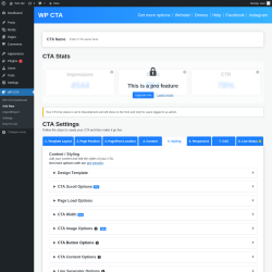 Page screenshot: WP CTA &rarr; Add New &rarr; 5.  Styling
