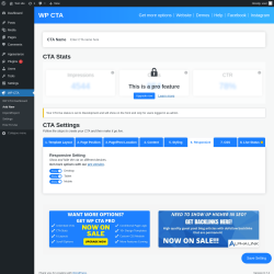 Page screenshot: WP CTA &rarr; Add New &rarr; 6.  Responsive