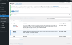 Page screenshot: Plugins &lsaquo; Test site &mdash; WordPress