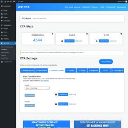 Page screenshot: WP CTA &rarr; Add New &rarr; 3.  Page/Post Location