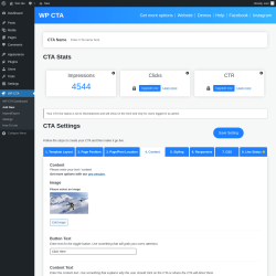 Page screenshot: WP CTA &rarr; Add New &rarr; 4.  Content