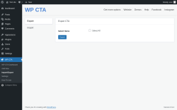 Page screenshot: WP CTA &rarr; Import/Export
