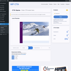 Page screenshot: WP CTA &rarr; Add New &rarr; Responsive