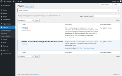 Page screenshot: Plugins &lsaquo; Test site &mdash; WordPress