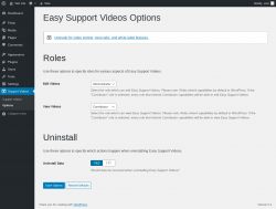 Page screenshot: Support Videos &rarr; Options