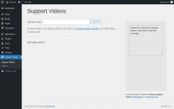 Page screenshot: Support Videos