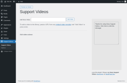 Page screenshot: Support Videos