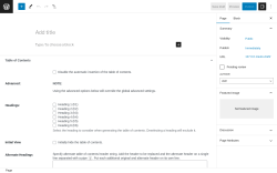 Page screenshot: Add New Page &lsaquo; Test site &mdash; WordPress