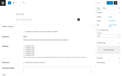 Page screenshot: Add New Page &lsaquo; Test site &mdash; WordPress