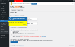 Page screenshot: Tools → Update URLs
