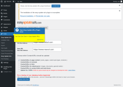Page screenshot: Tools → Update URLs