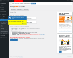 Page screenshot: Tools → Update URLs