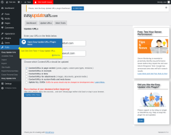 Page screenshot: Tools → Update URLs