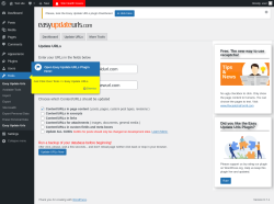 Page screenshot: Tools → Update URLs