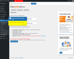 Page screenshot: Tools → Update URLs